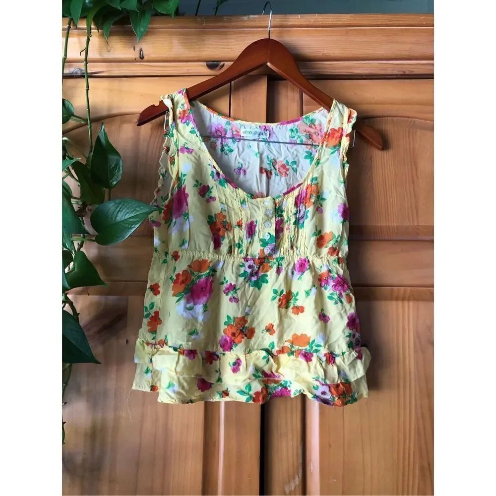 Aeropostale Floral Multicolor Blouse Size M